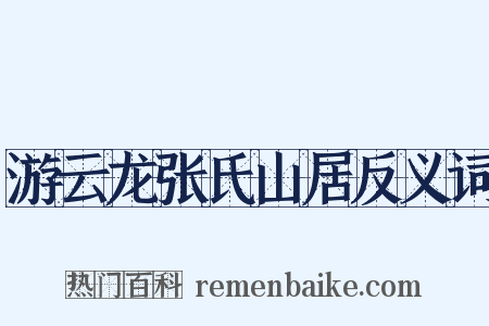游云龙张氏山居反义词是什么意思的图片